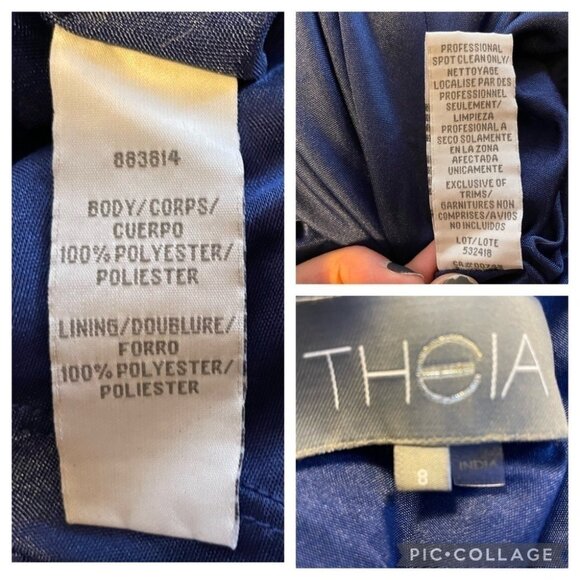 NWT Theia Couture Petal Embellished Designer Boatneck Floor Length Gown Size 8 - Picture 10 of 15